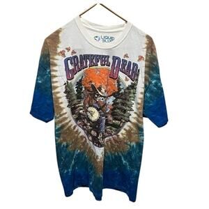 Grateful Dead Shirt Liquid Blue Skull Forest Graphic Band Tee Men's XXL